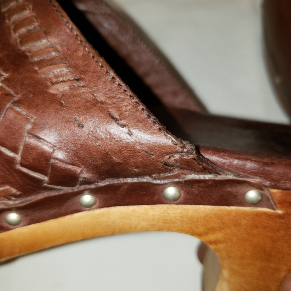 Ugg Australia Vivica Brown Leather Mule Clogs 7 - Picture 12 of 13